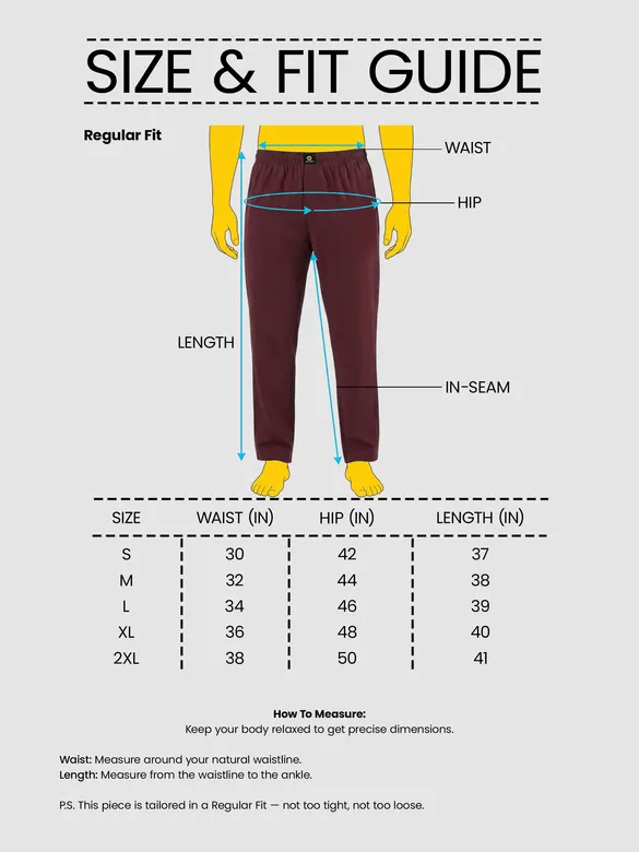 Maroon Regular-fit Pajamas